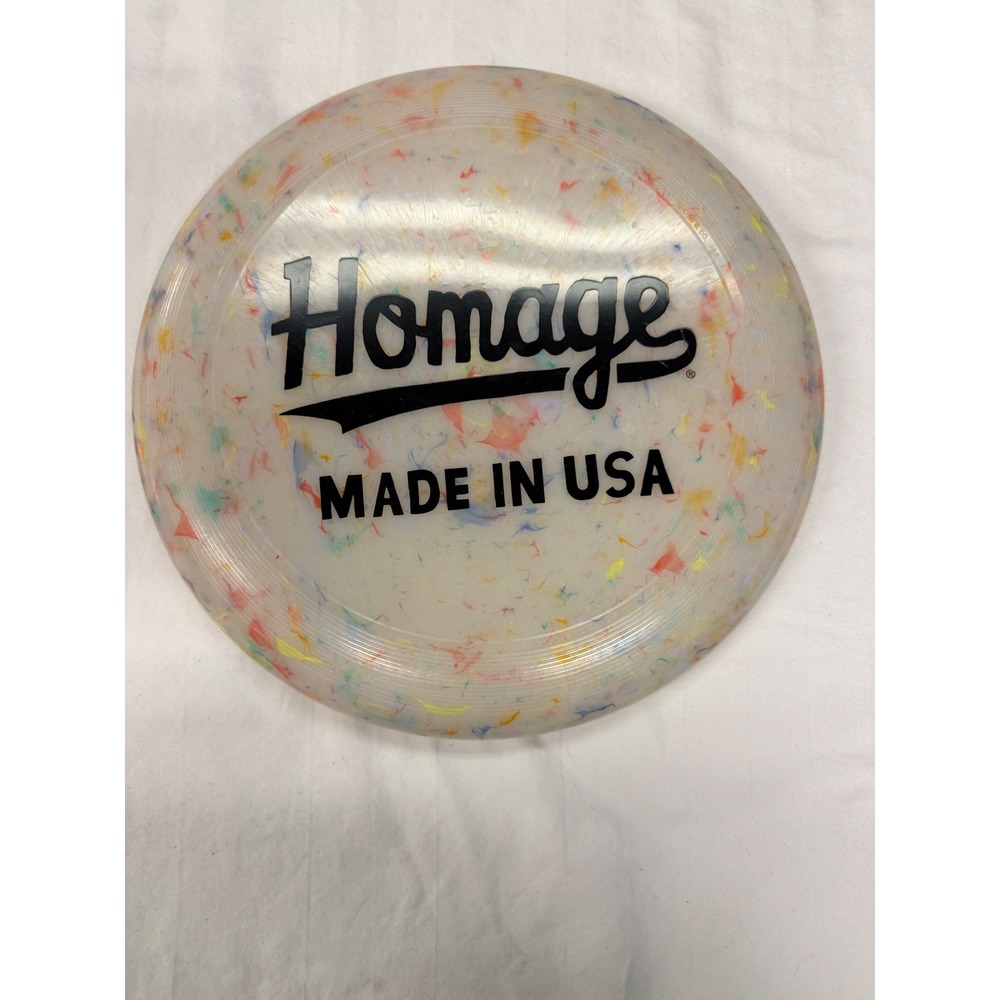 Homage Flying Disc Recycled Splatter Logo Frisbee Made in USA Whamo